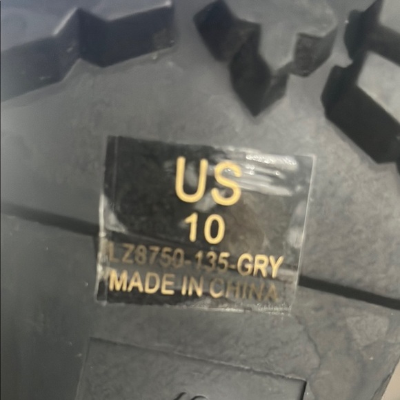 Gray Chunky Heel Ankle Booties with Rugged Sole - Picture 5 of 7